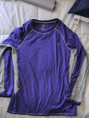 Reel Legends Purple and Gray Athletic Long Sleeve Top